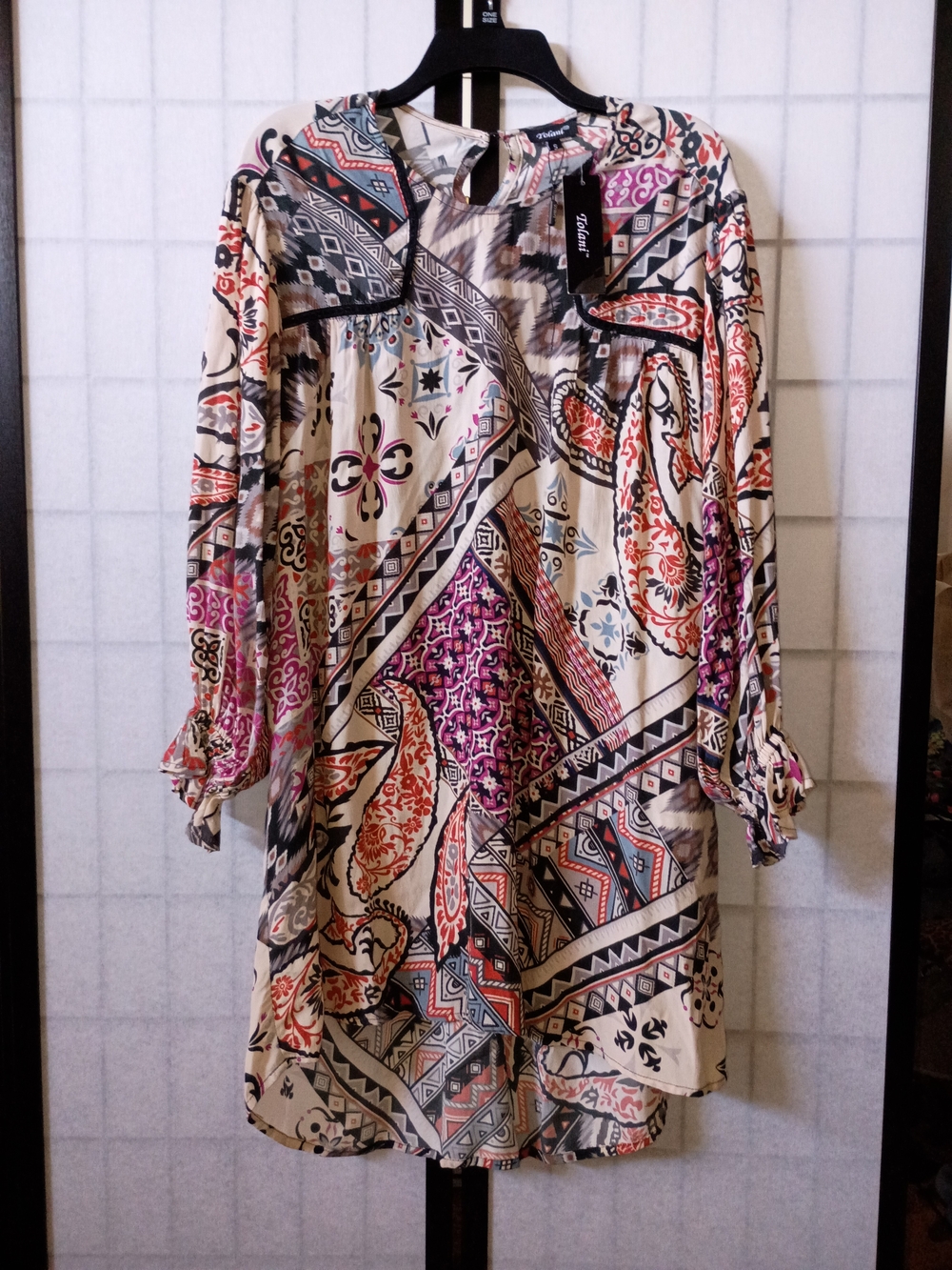 Tolani Rila Patch Tunic Dress w/ Pockets